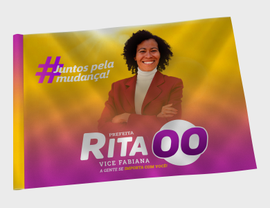 Bandeira Eleitoral com Bolsa para Haste 90x70cm - 4x0 - 2 unid