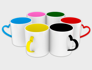 Caneca de Café Coração Color Plus em Polímero para Sublimação 325ml - 50 unid