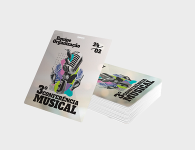 Credencial com Furo Presilha Arte Única PVC 0,3mm branco 11,5x14cm - 4x1 - 1000 unid